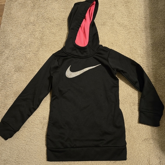 Nike Other - Nike Black Hooded Logo Pullover Sweatshirt Size XS (3-4 Yr)